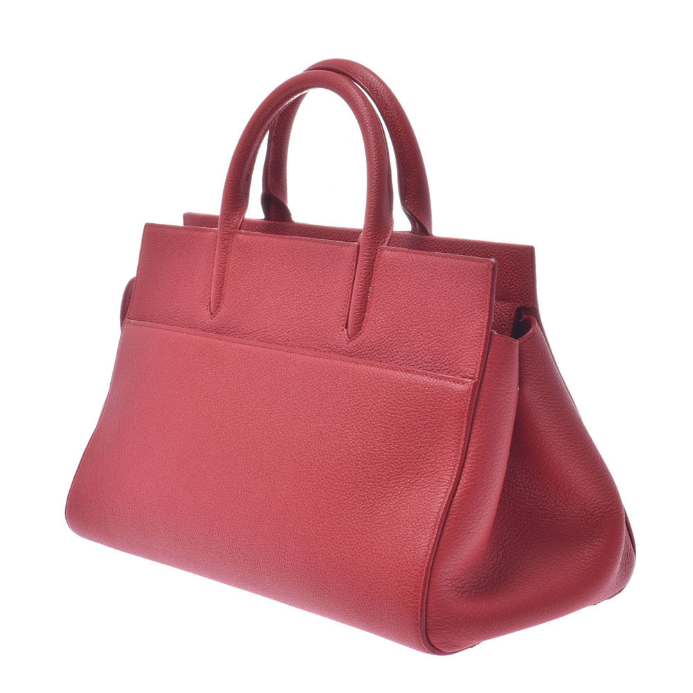 Saint Laurent Red Gauche Rive Cabas Bag Leather Red